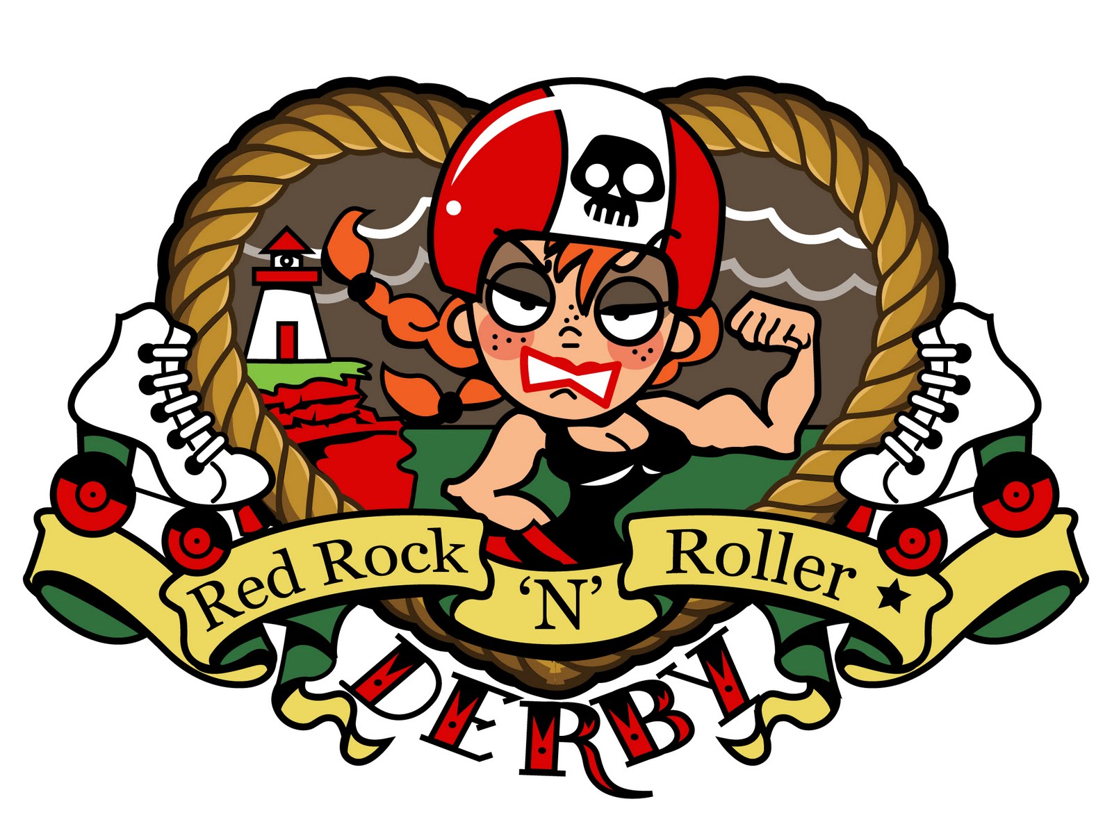 2D Art by Christina Patterson Red Rock 'n' Roller Derby Logo idea