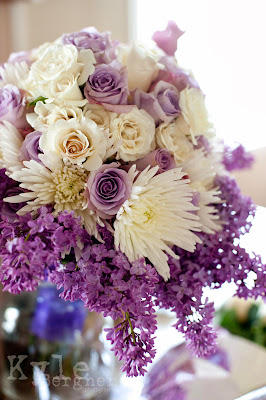 Lavendar and cream bridal bouquet
