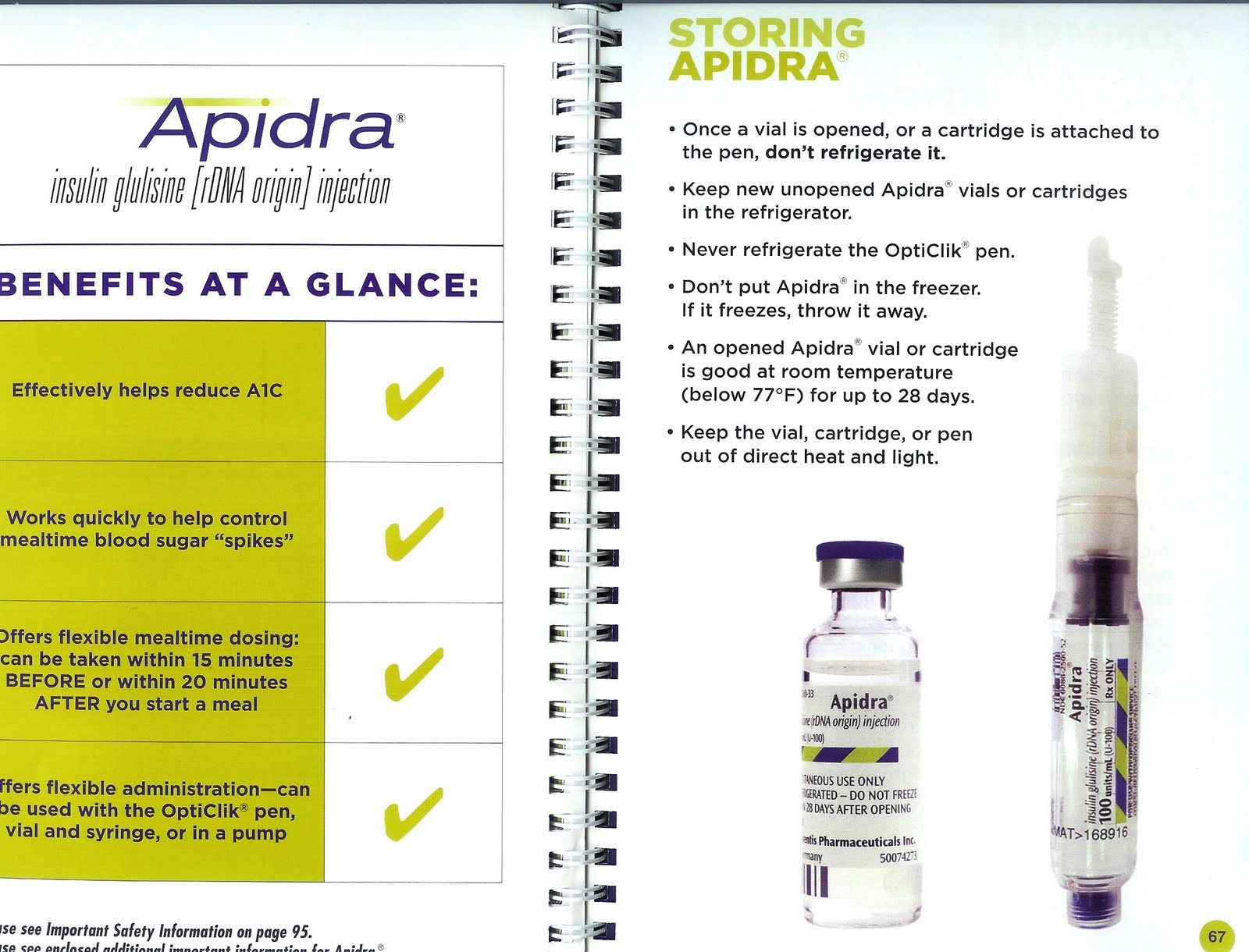 Apidra also gives dosing