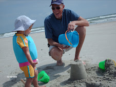Grandpa & Emy - the sandcastle builders!