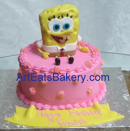 Handcrafted Sponge Bob birthday cake