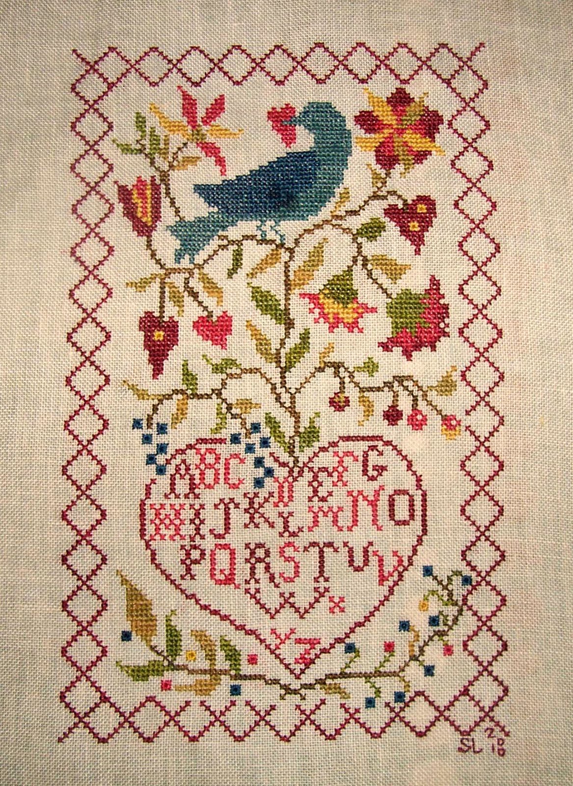 Sharon's Cross Stitch Obsession Bluebird's Message Finish