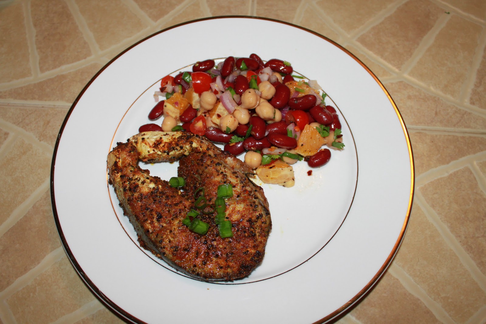Baked King Fish With Beans Salsa