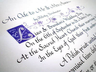 The Wedding Calligrapher Illuminated Letter In Purple
