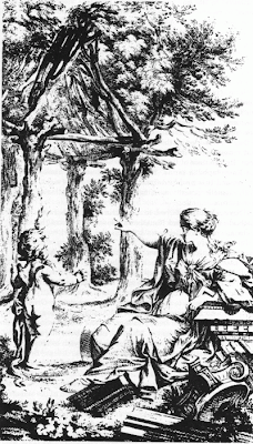 Allegorische Darstellung der Vitruvianischen Urhütte