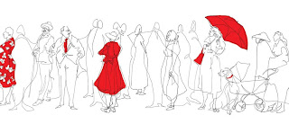 Rachel Ann Lindsay illustration with red umbrella