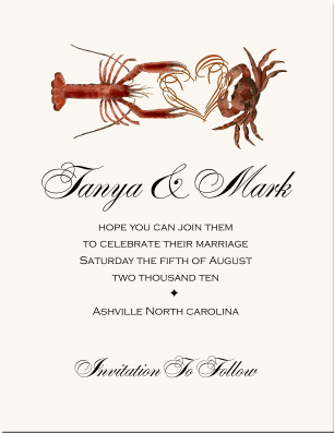 Crab Wedding Invitation