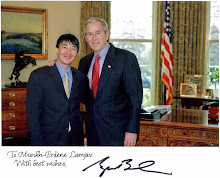 President Bush and Mr. Munich Lamjav in Oval Office at the White House