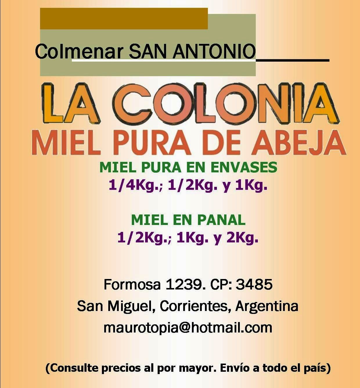 La Colonia Blog: VENTA DE MIEL La Colonia Blog: VENTA DE MIEL