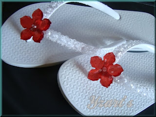 sandália customizada branca