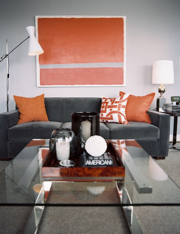 Orange And Gray Living Room Ideas