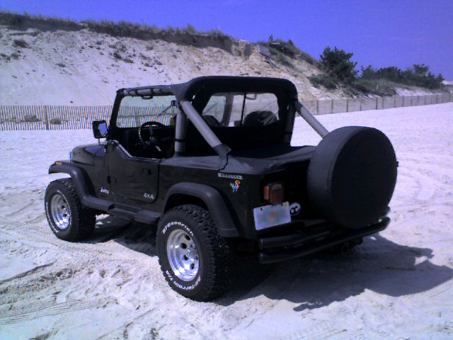 Jeep on the beach