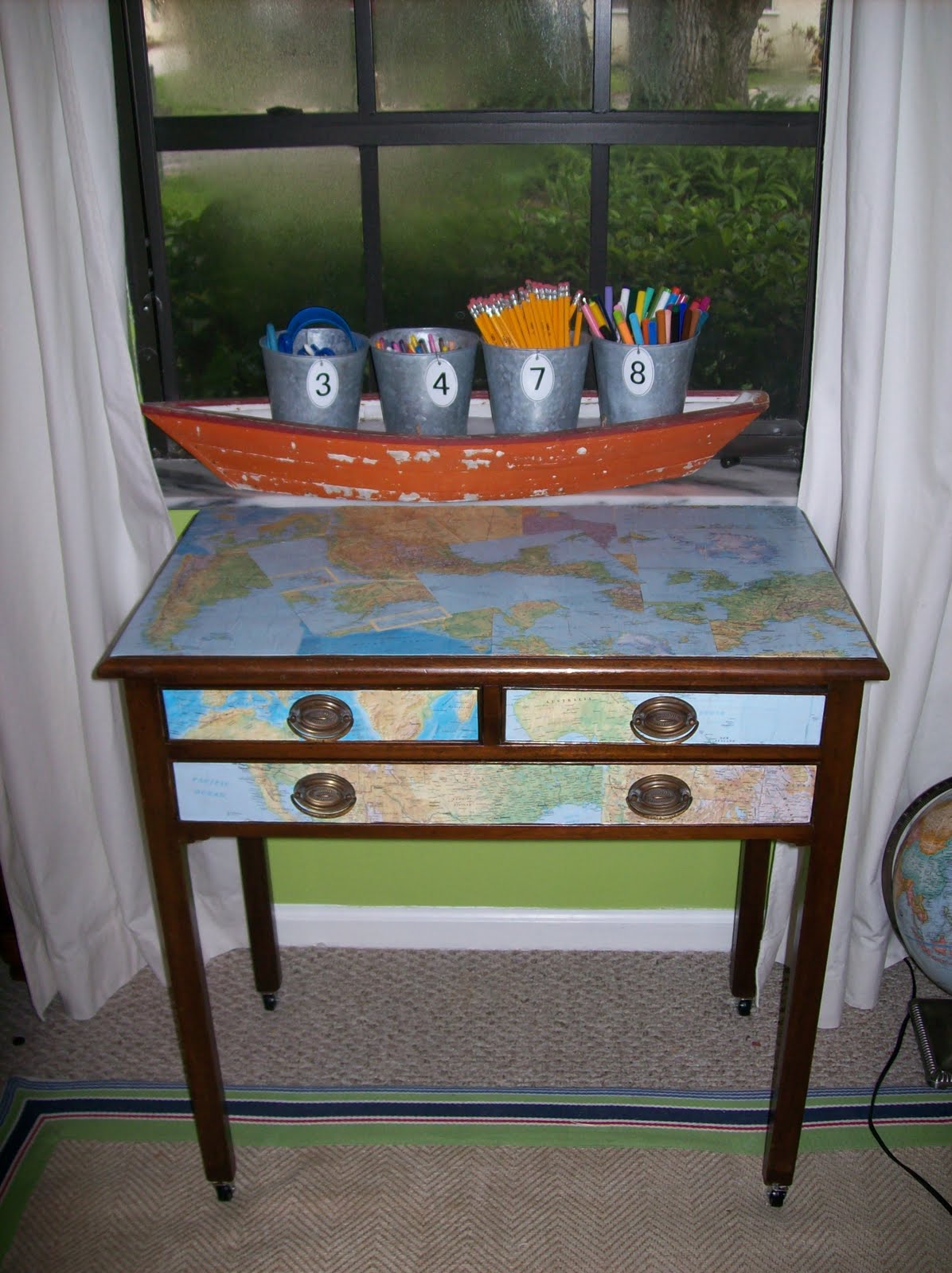 The Pineapple Room World Map Desk