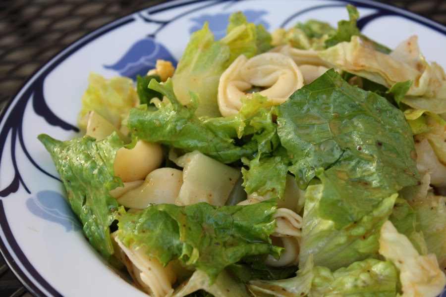 Rah Cha Chow Green Salad with Tortellini and Celery Seed Dressing