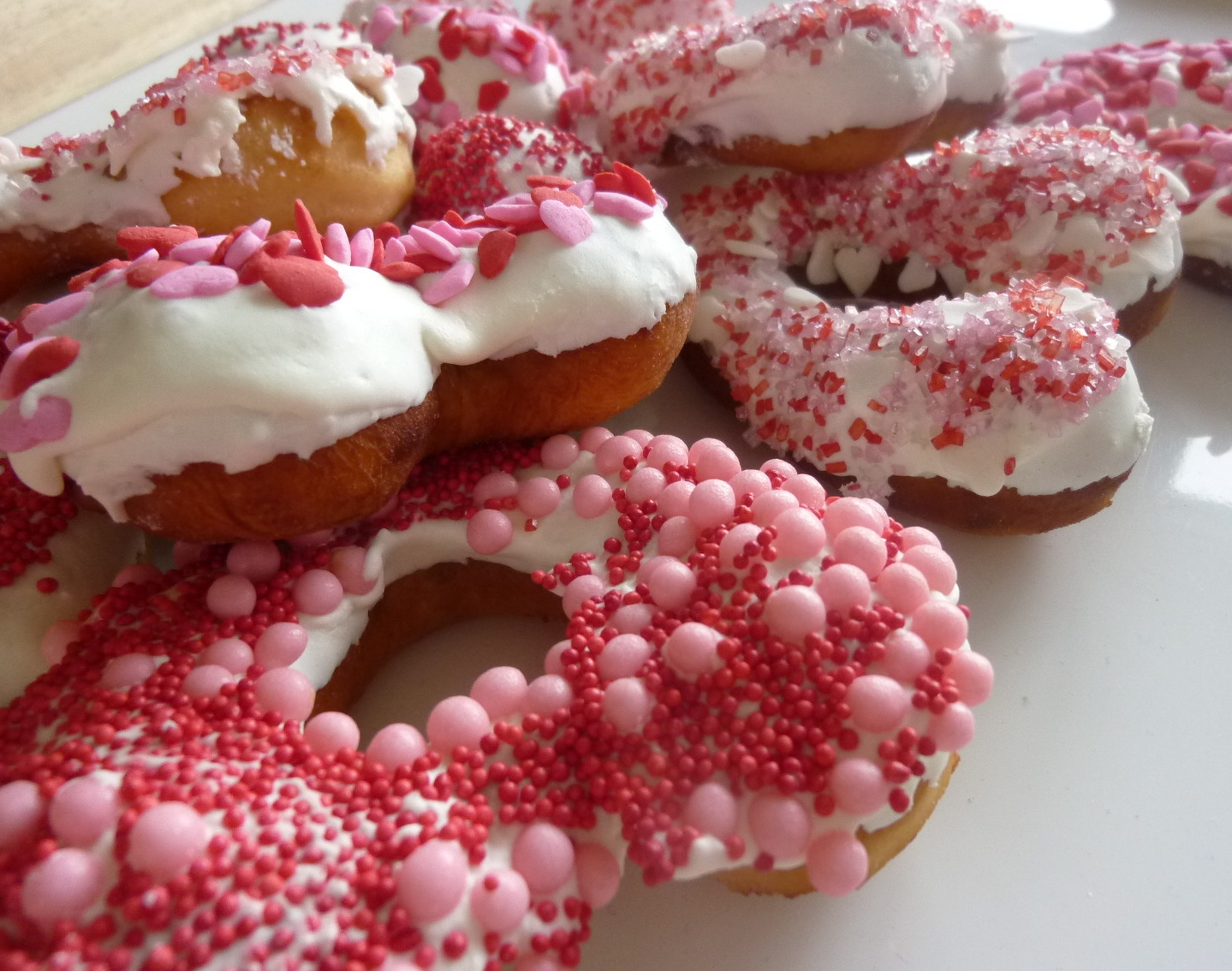 Heart Shaped Doughnuts with Raspberry Glaze Diary of a Mad Hausfrau