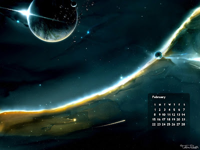 Calendar 2009 Wallpaper. Space:February 2009 Calendar