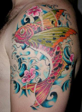 asian flower tattoo. female sleeve tattoos