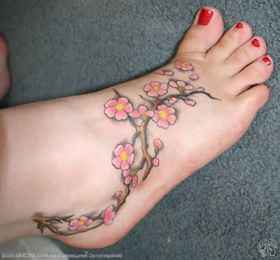 In Japanese lifestyle the Cherry Blossom Tattoos symbolizes the brevity of 