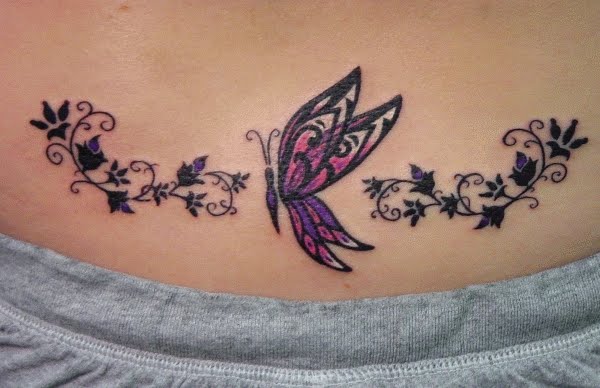 Butterfly Lower Back Tattoo Design. Tattoos placed on this anterior area are 