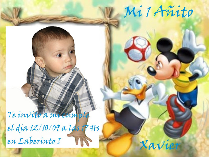 Tarjeta 1 añito Mickey