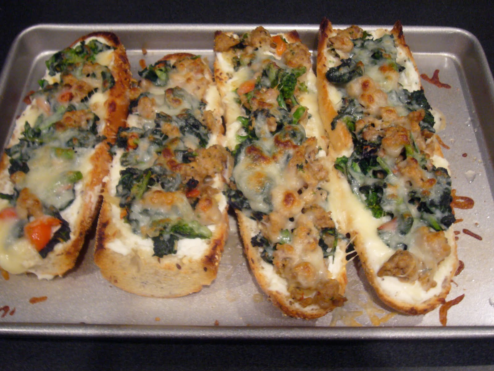 Broccoli Rabe and Sausage Bread Pizzas Katie's Cucina