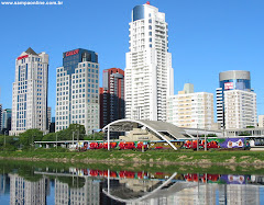 Berrini Train Station and Pinheiros River in Sao Paulo