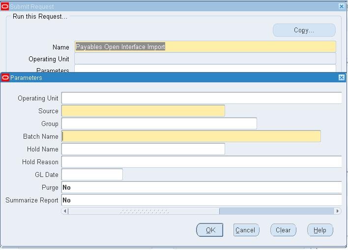 Payables Open Interface Import Parameters Oracle Apps Knowledge Sharing