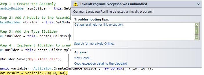 Common Language Runtime Detected An Invalid Program Visual Studio 2010