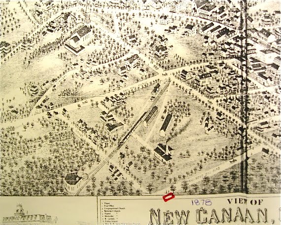 1878 Map of New Canaan, Connecticut