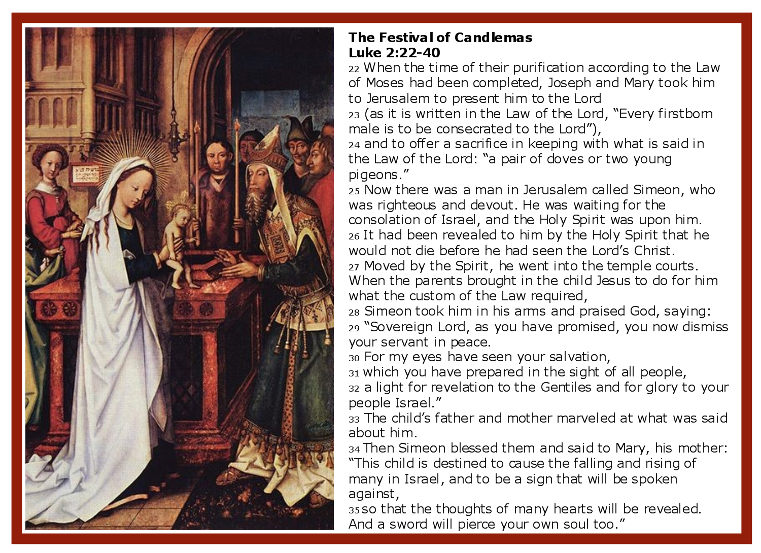 Bubbles of Joy Scripture in Pictures Sunday, Candlemas