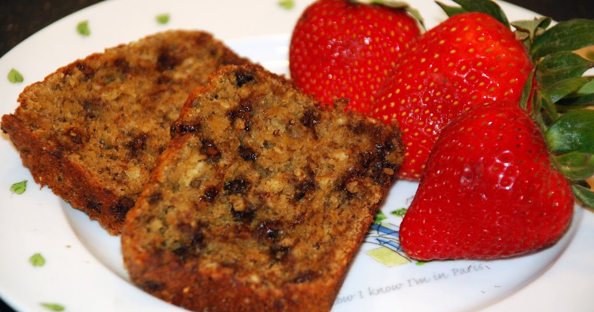 Chews Wisely Low Fat Oatmeal Banana Chocolate Chip Bread No Oil, No