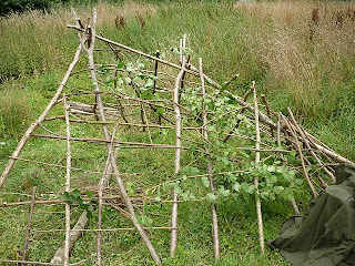 shelter building+spoon carving