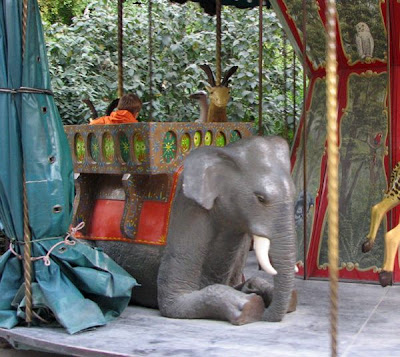 The elephant on the Dodo Carousel, Paris, Jardin des Plantes