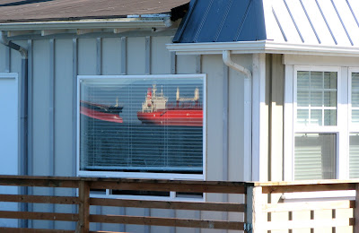 Reflected Ships in the Customs House Window