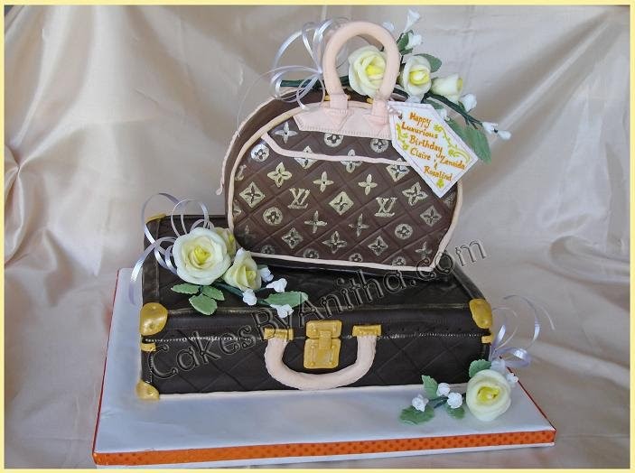 LV birthday cake (1035), Louis Vuitton cake with purse, sho…