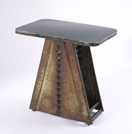 Straw Walker Side Table Recycled Farm Metal