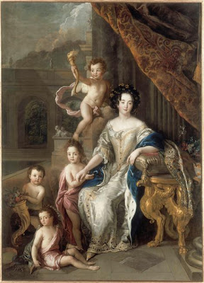 Royal Mistresses of France La+marquise+de+Montespan+entoure%25CC%2581e+de+ses+quatre+premiers+enfants+le%25CC%2581gitime%25CC%2581s%252C+en+1677%252C+by+Charles+de+La+Fosse