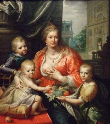 POSEIDON Paulus+moreelse+1571-1638,Portrait+de+la+comtesse+Sophia+Hedwig+de+Nassau-Dietz+en+Charité+avec+ses+enfants,+1621