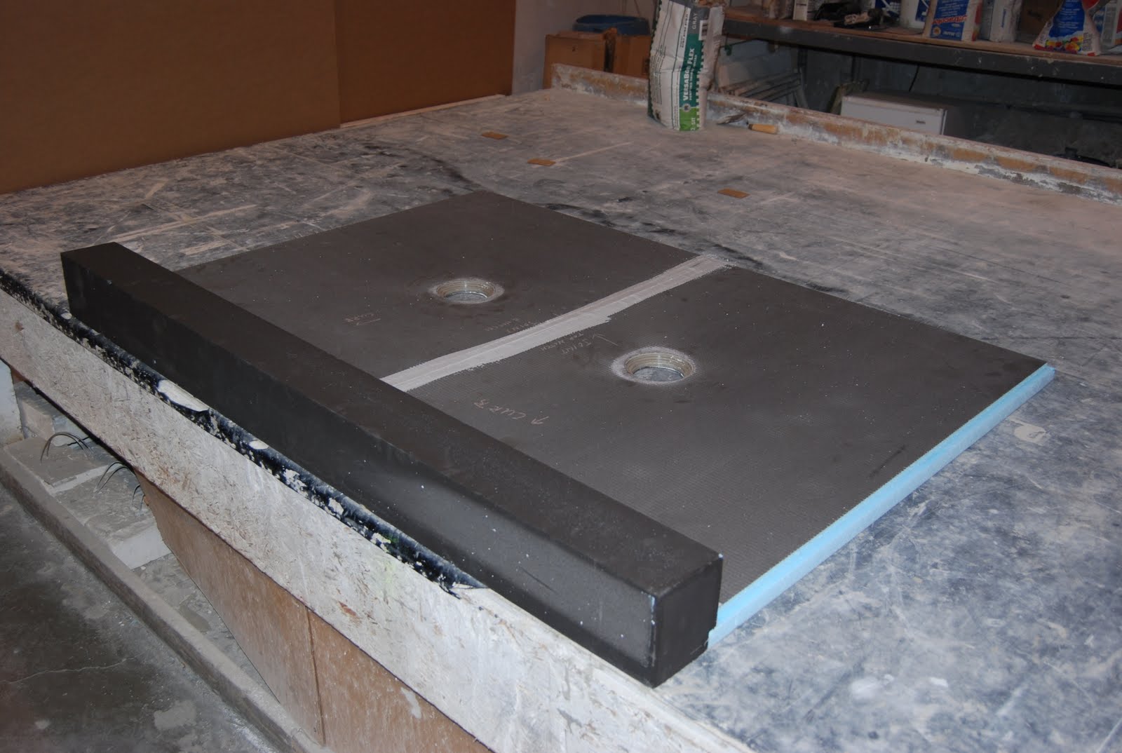 Seattle Glass Block Custom wedi Double Drain Shower Pan for High Water