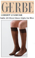 Gerbe Satin 20 men's sheer knee-high socks