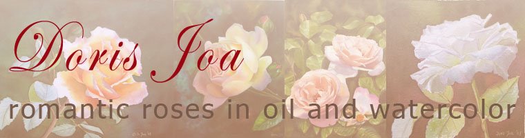 Romantic Roses in oil and watercolor