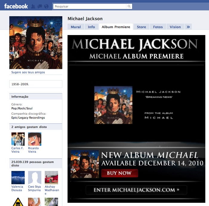 Michael Jackson Facebook