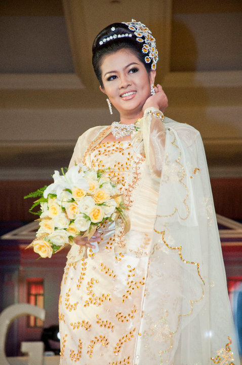 Khine Hnin Wai with Wedding Fashion Dress