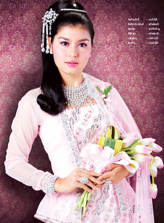 Myanmar Model Melody in Wedding Fashion Dress