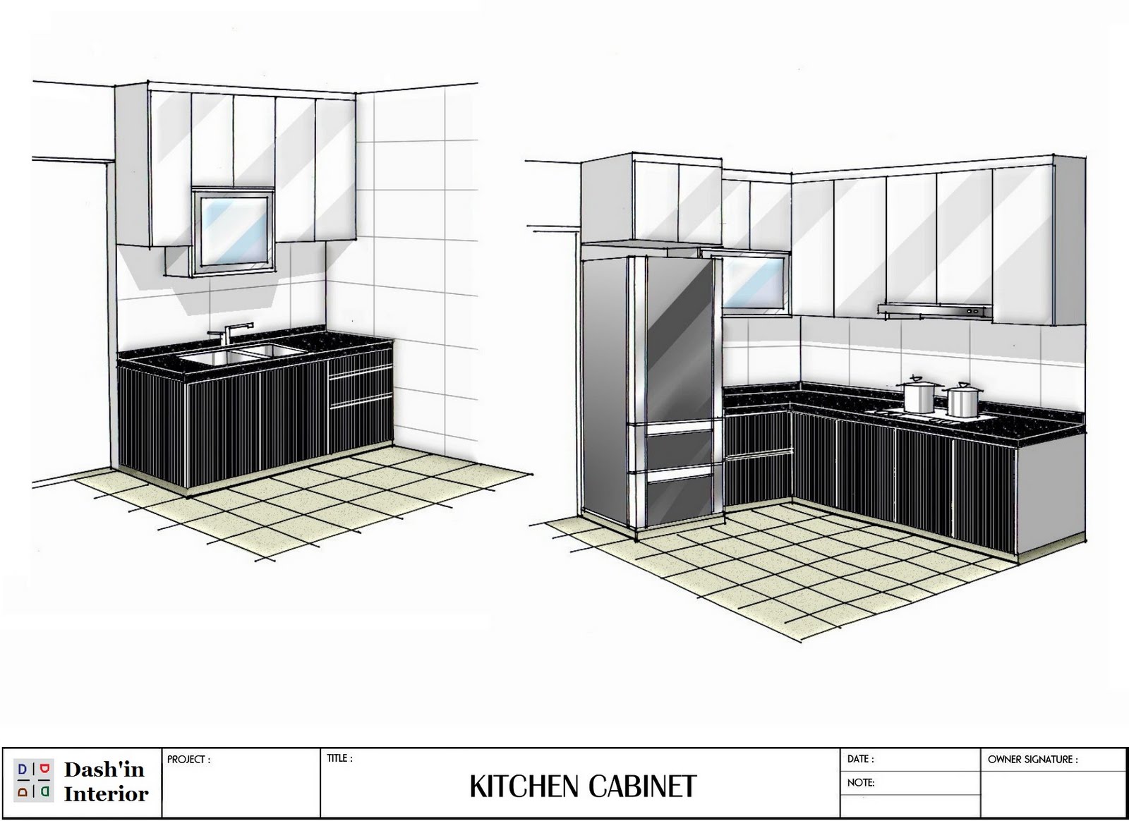 Kitchen cabinet drawings Hand Drawn Line Drawing of Kitchen Cabinets