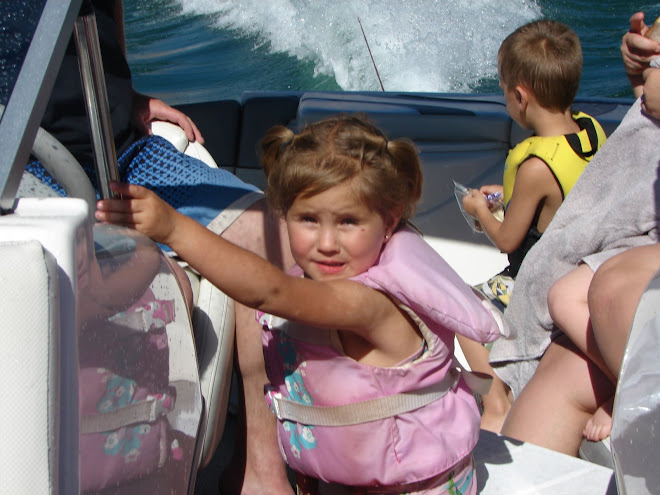 Mikemry holdig on for dear life, She loves being out on the boat