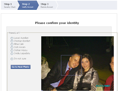 Facebook verification by recognizing friends