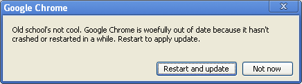 Chrome new update dialog