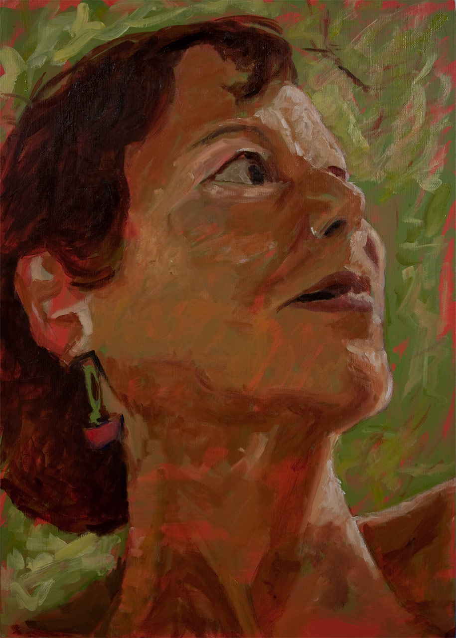 Peter Hobden's Painting Adventures Necky Woman looking up Painting