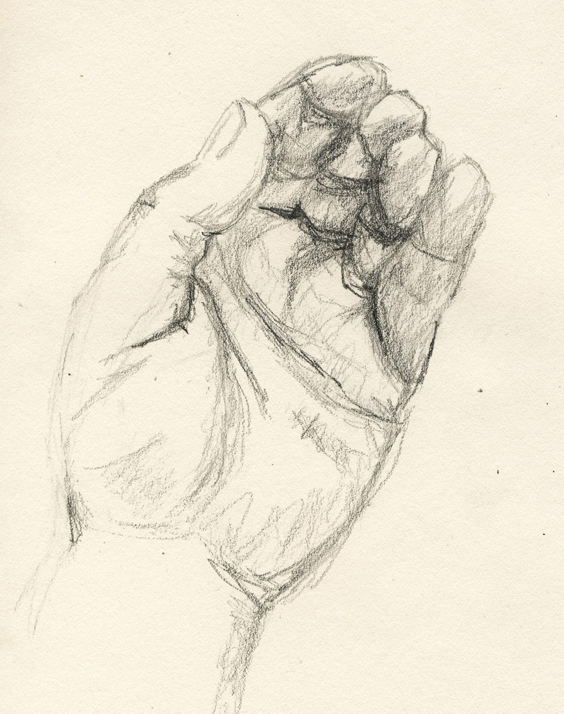Pete Hobden's (not so) frequent drawings: Hand cupped (7) - # 139